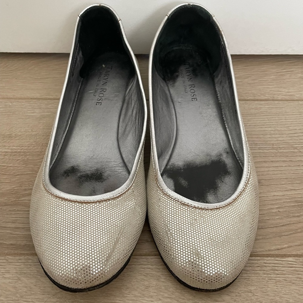 Taryn Rose Silver Flats